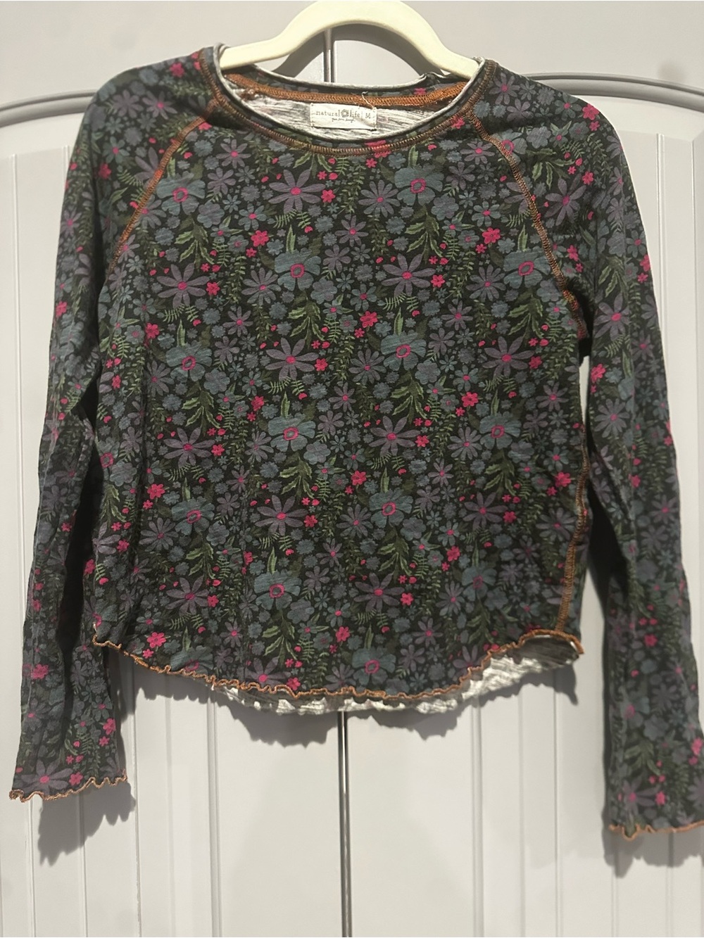 NATURAL LIFE  Floral Long-Sleeve Crew Neck Top